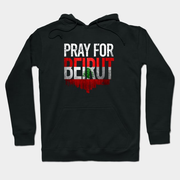 Pray for Beirut Lebanon Hoodie by KA Creative Design